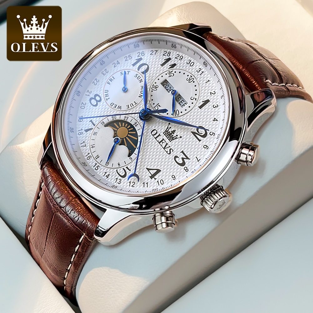 Seiko Watch Presage - OLEVS 6667 Moon Phase Men's Watches
