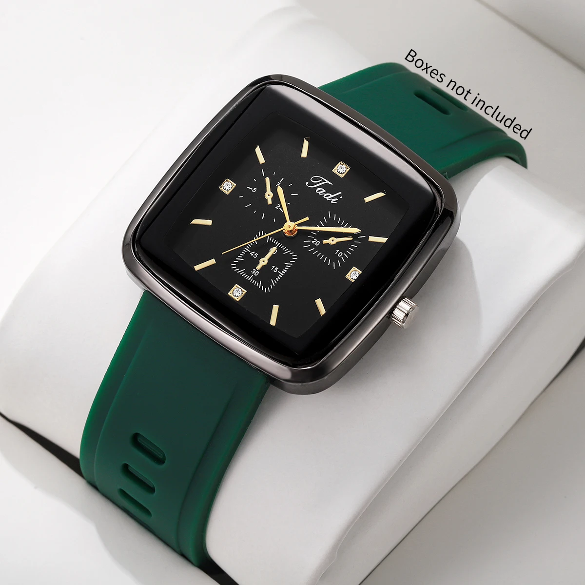 Silicone Band Women - Fashion Rhinestone Square Women Quartz Watch