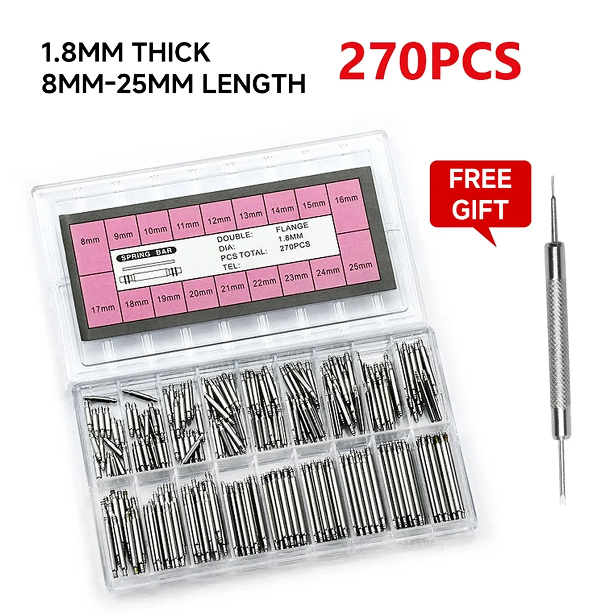 270pcs/set Strainless Steel Sp - Curved Spring Bar review and price