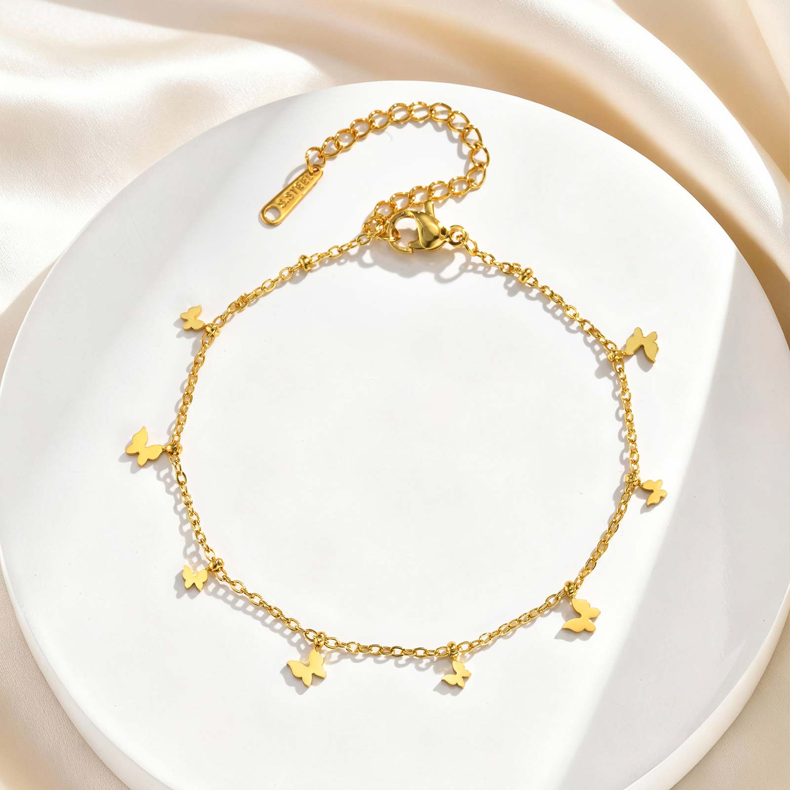 Exquisite Butterfly Chain Brac - Butterfly Clasp Deployant review and price