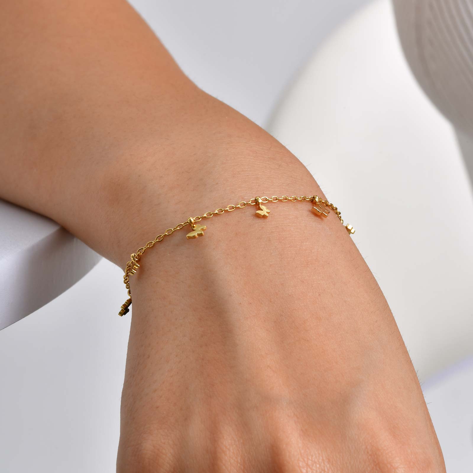 Exquisite Butterfly Chain Brac - Butterfly Clasp Deployant review and price