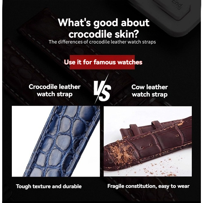 Crocodile leather watch strap  - Cartier Watch Ballon Bleu review and price