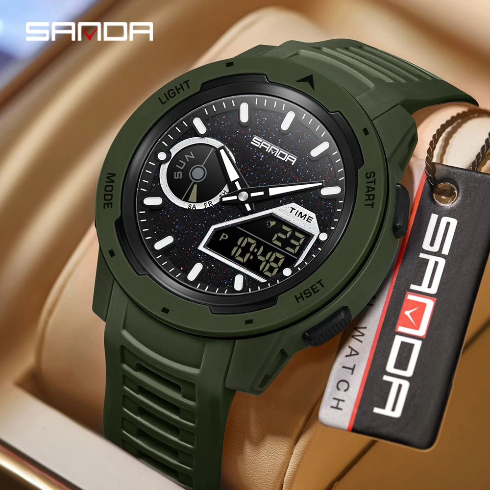 SANDA New Men's Fluorescent Wa - Rubber Strap Diver review and price
