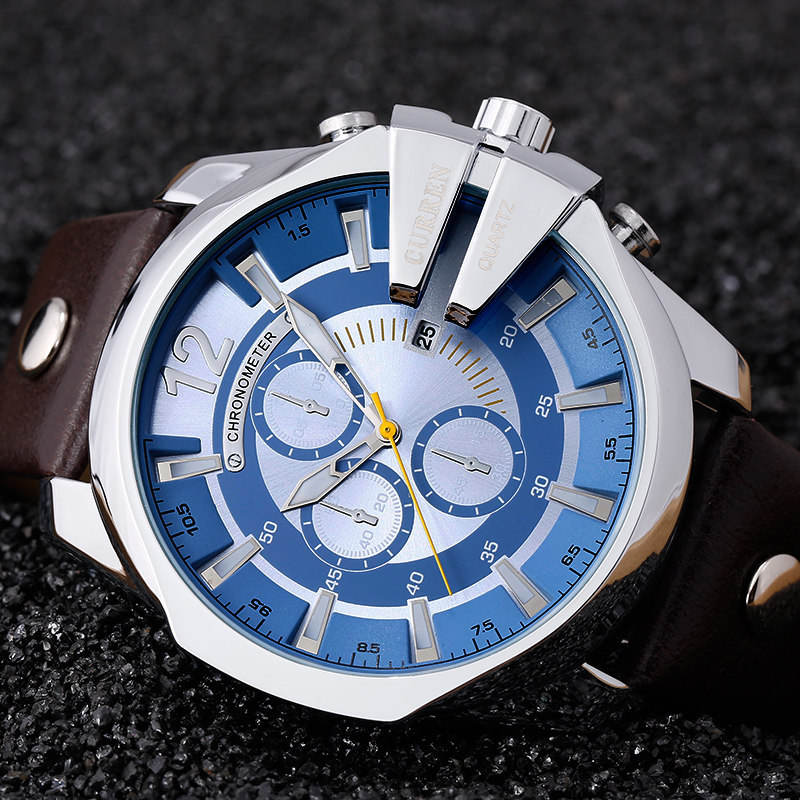 Curren Mens Watches Top Brand  - Leather Watch Band Men review and price