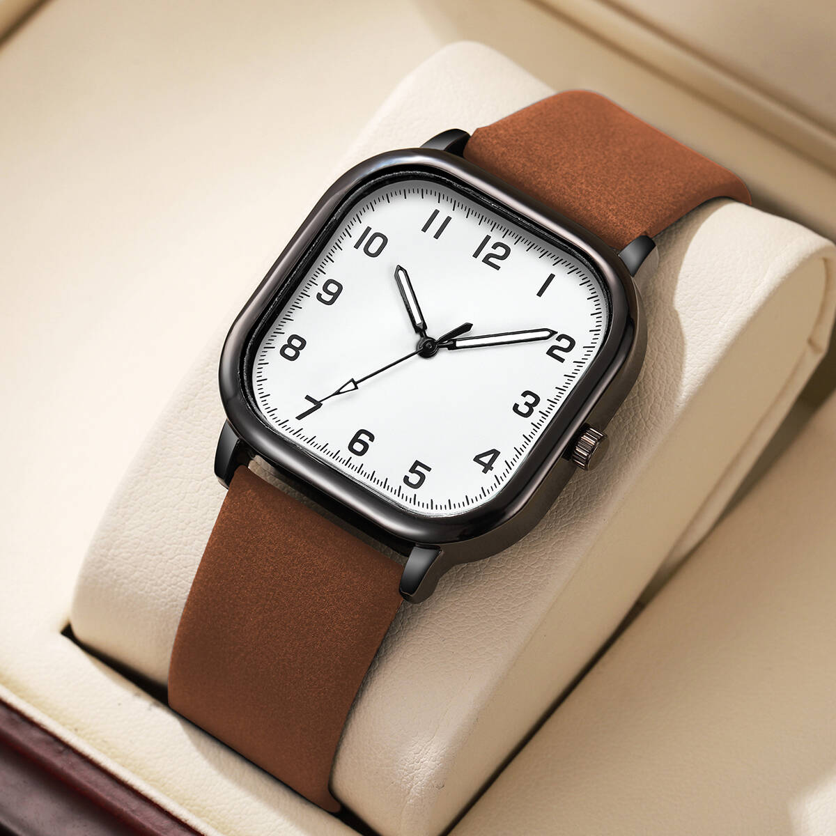 Fashion Square Men Watches Sim - Leather Watch Band Men review and price