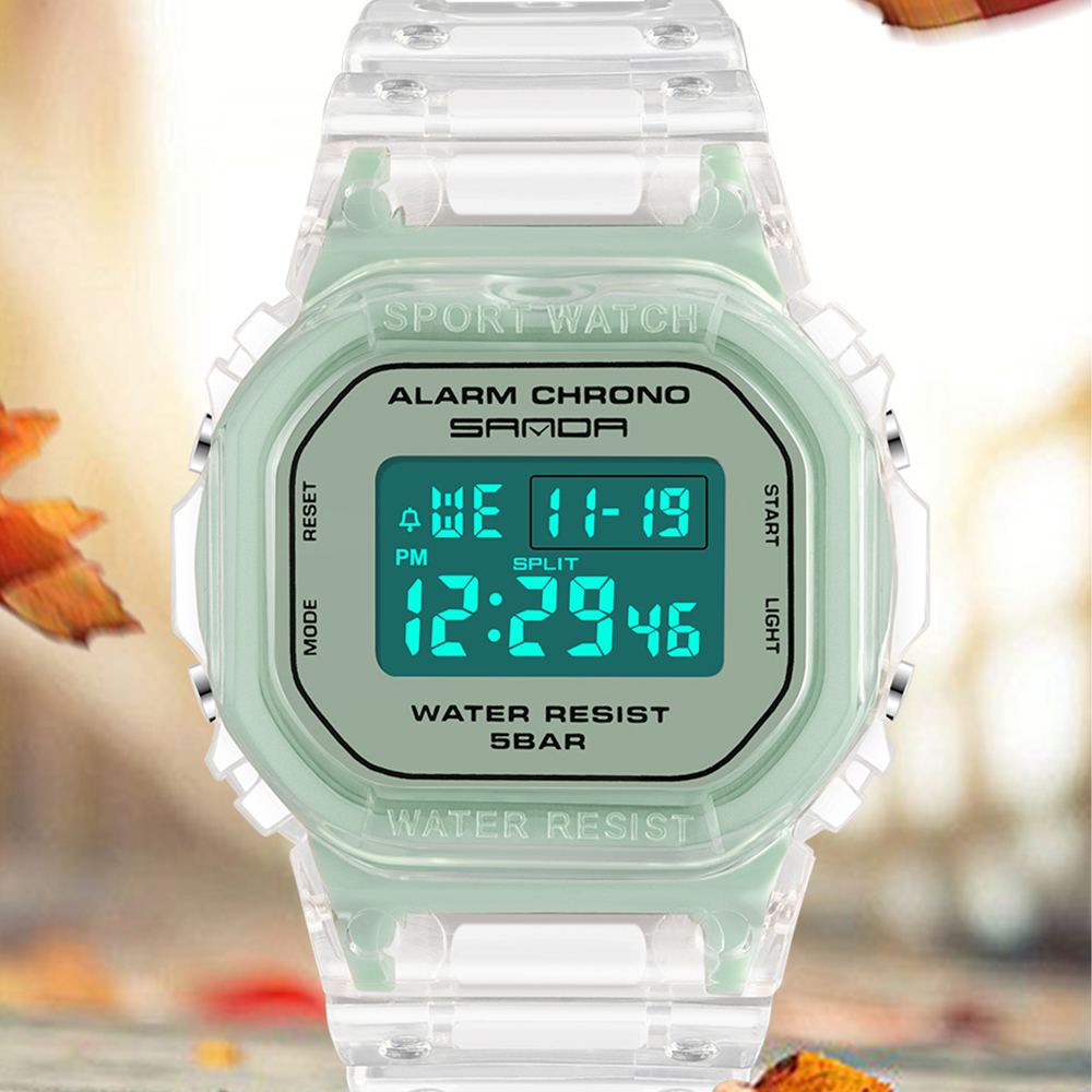 SANDA White Fashion Sport Watc - Rubber Strap Diver review and price