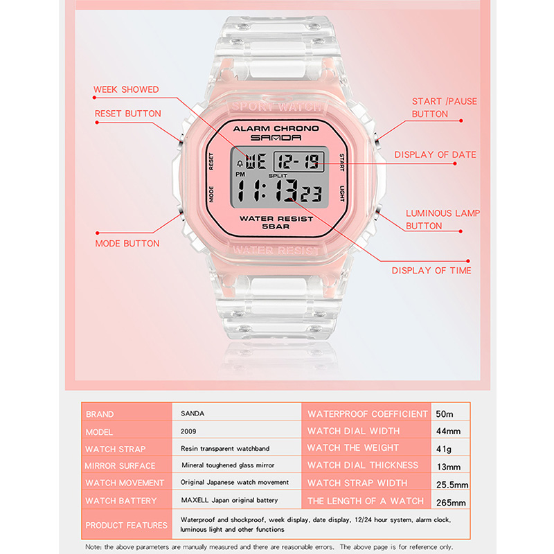 SANDA White Fashion Sport Watc - Rubber Strap Diver review and price