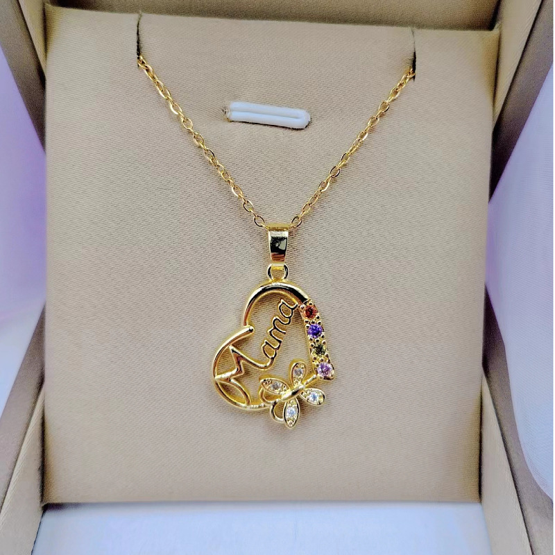 Multi-color Crystal Heart Mama - Butterfly Clasp Deployant review and price