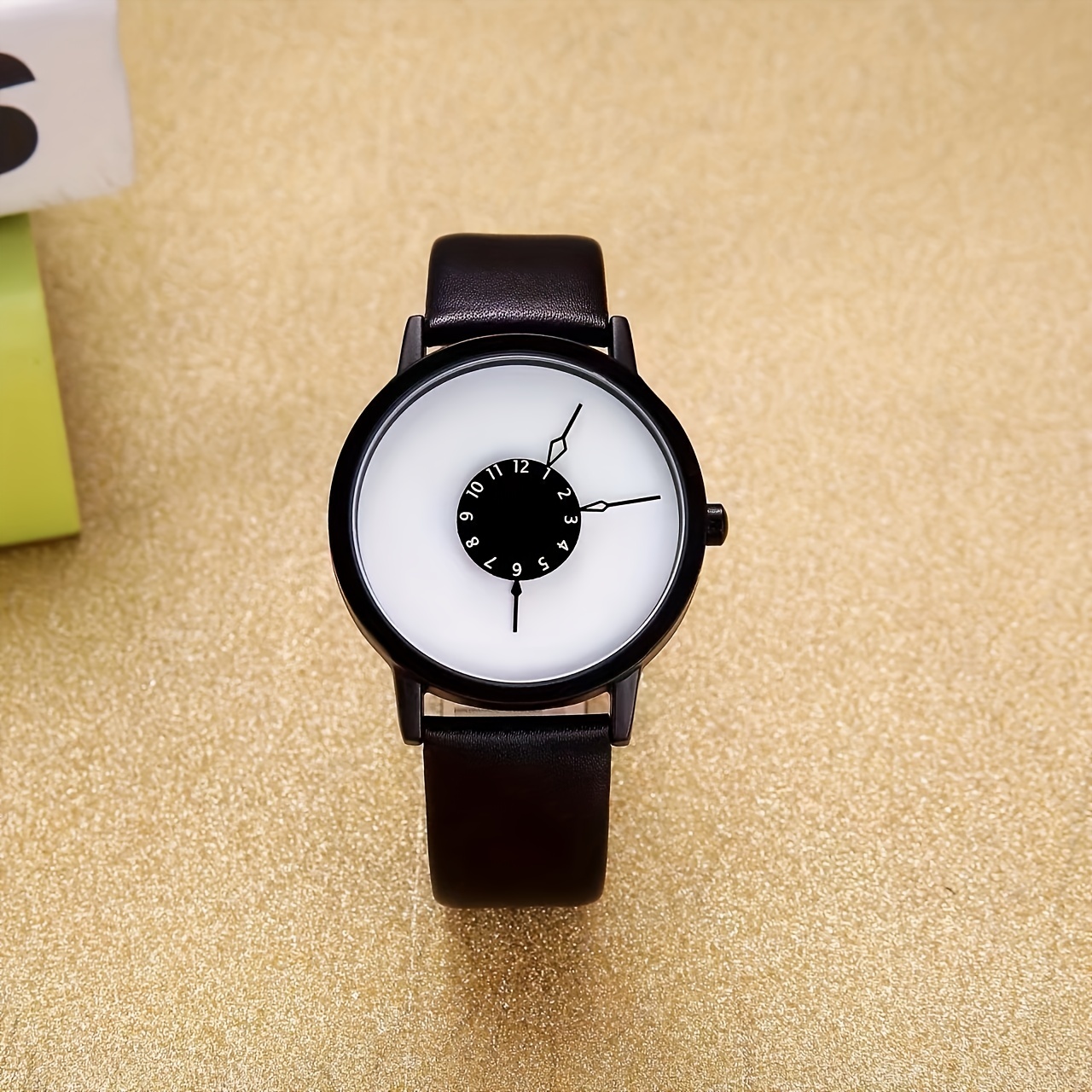 1PC Personality Concept Black  - Canvas Strap Watch review and price