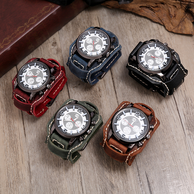 Punk Vintage Genuine Leather S - Leather Watch Band Men review and price