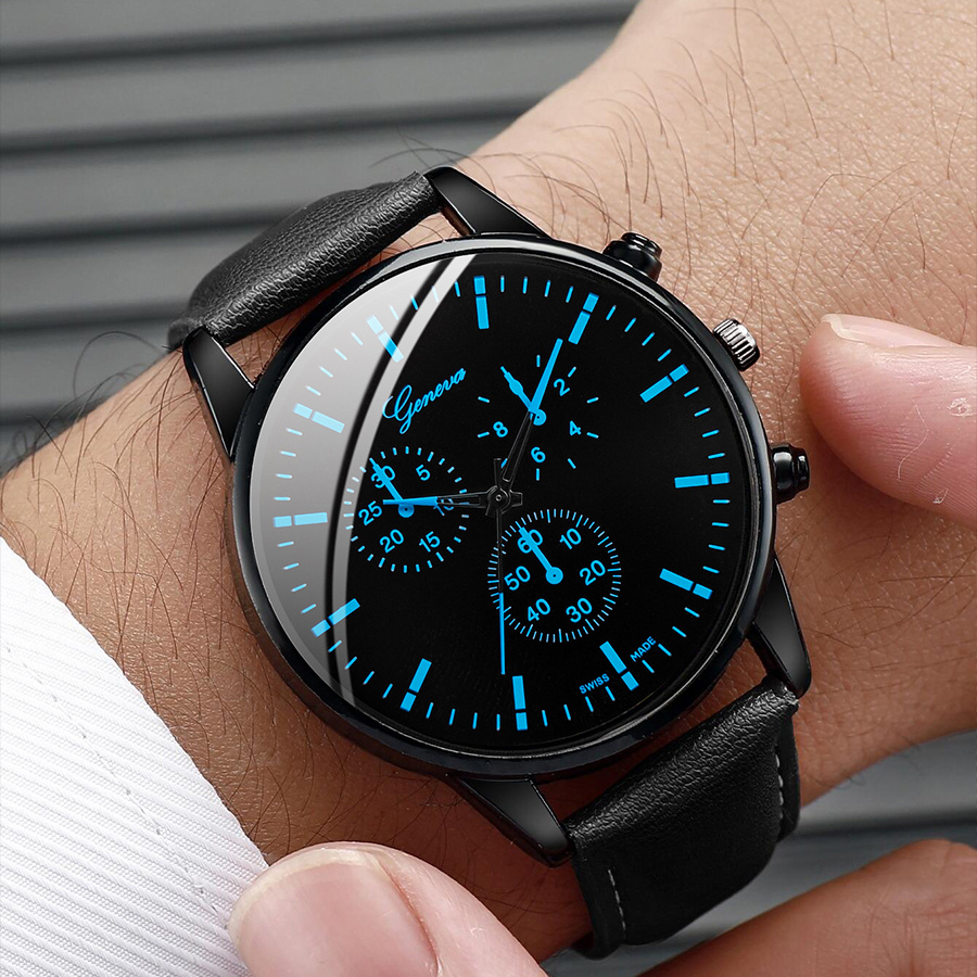 3PCS Fashion Men Business Watc - Leather Watch Band Men review and price